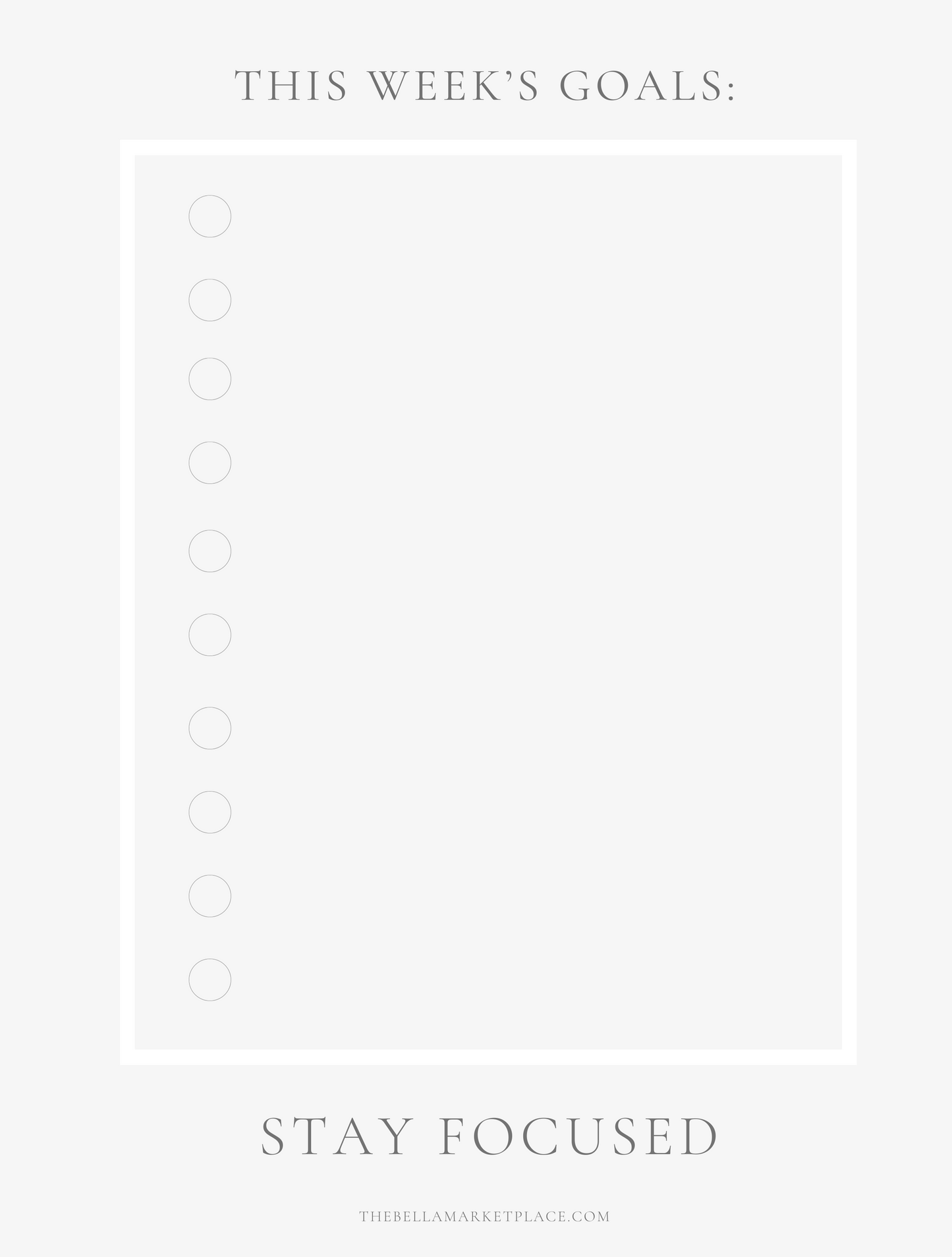 Weekly Goals | digital download