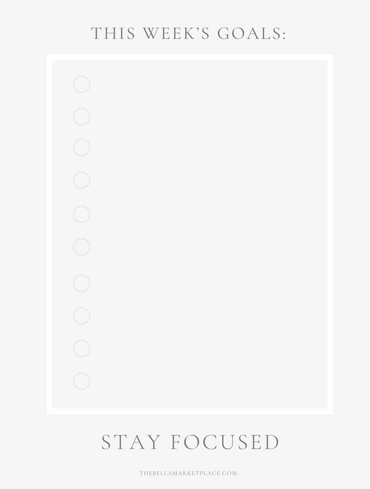 Weekly Goals | digital download
