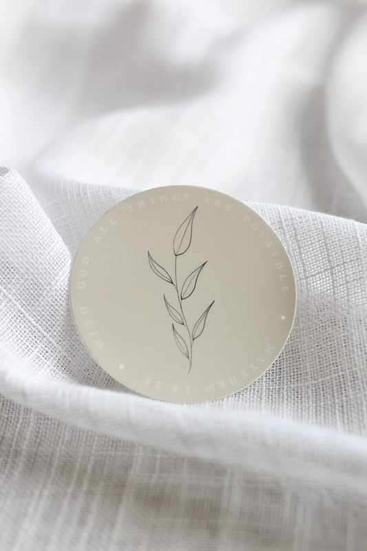 matthew 19:26  |  round sticker