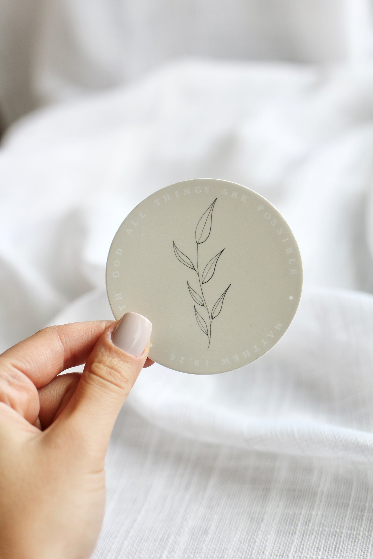 matthew 19:26  |  round sticker