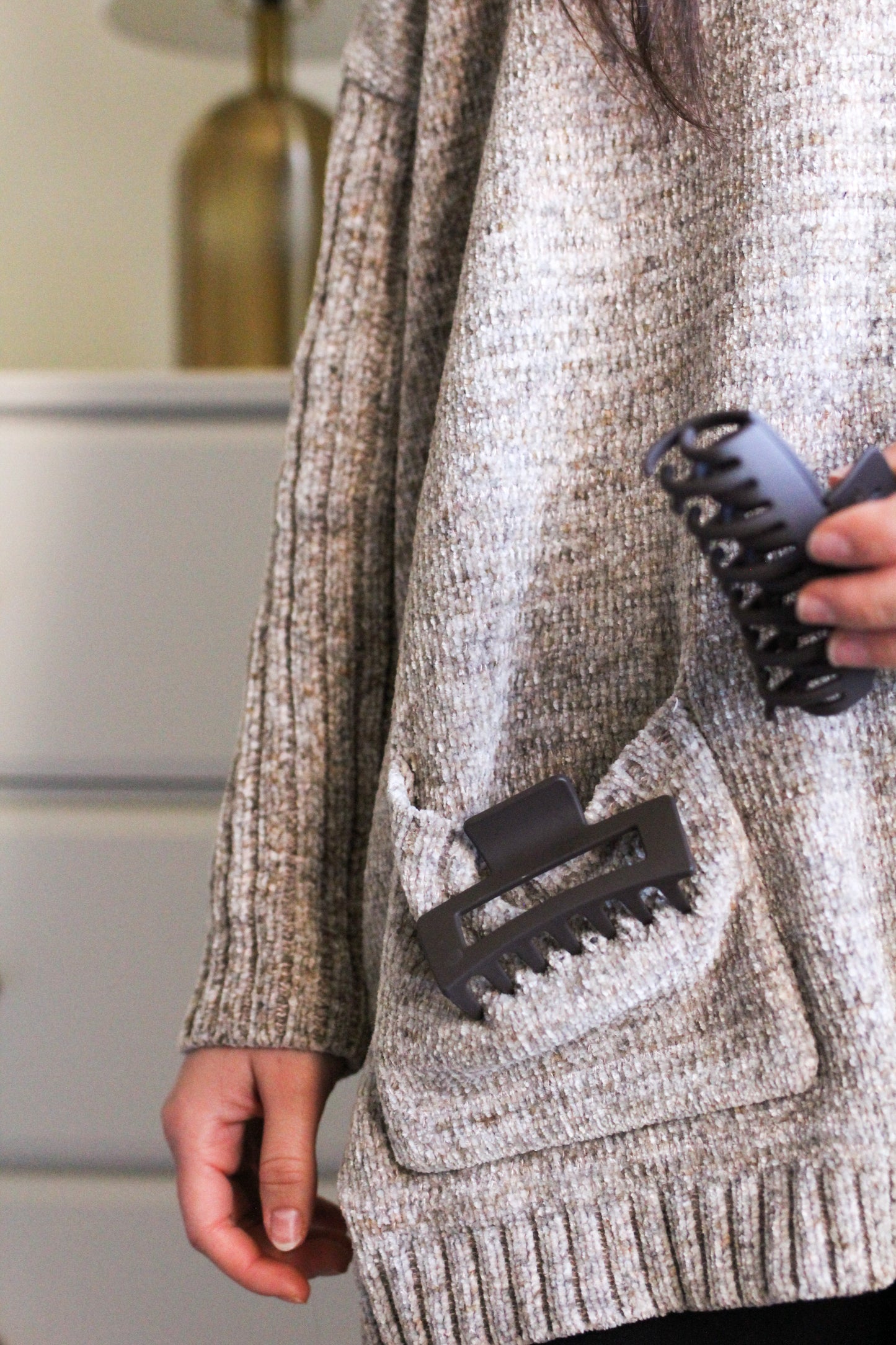 Square Claw Clip | dark brown