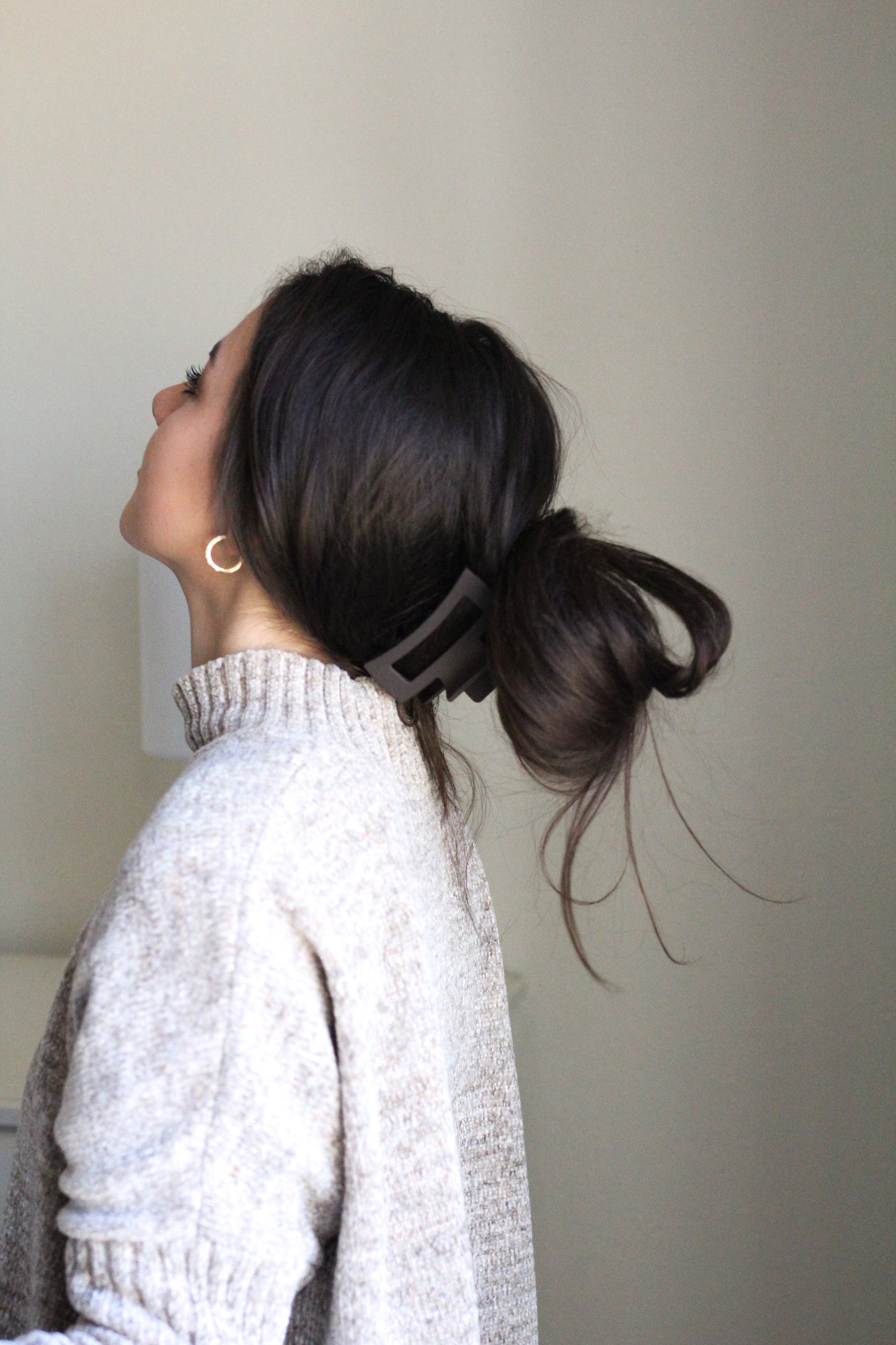 Square Claw Clip | dark brown