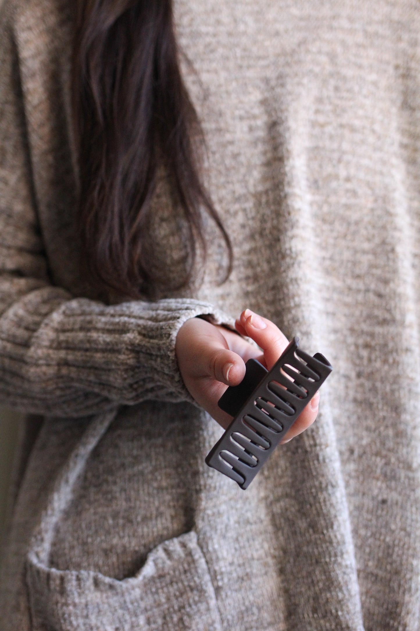 Square Claw Clip | dark brown