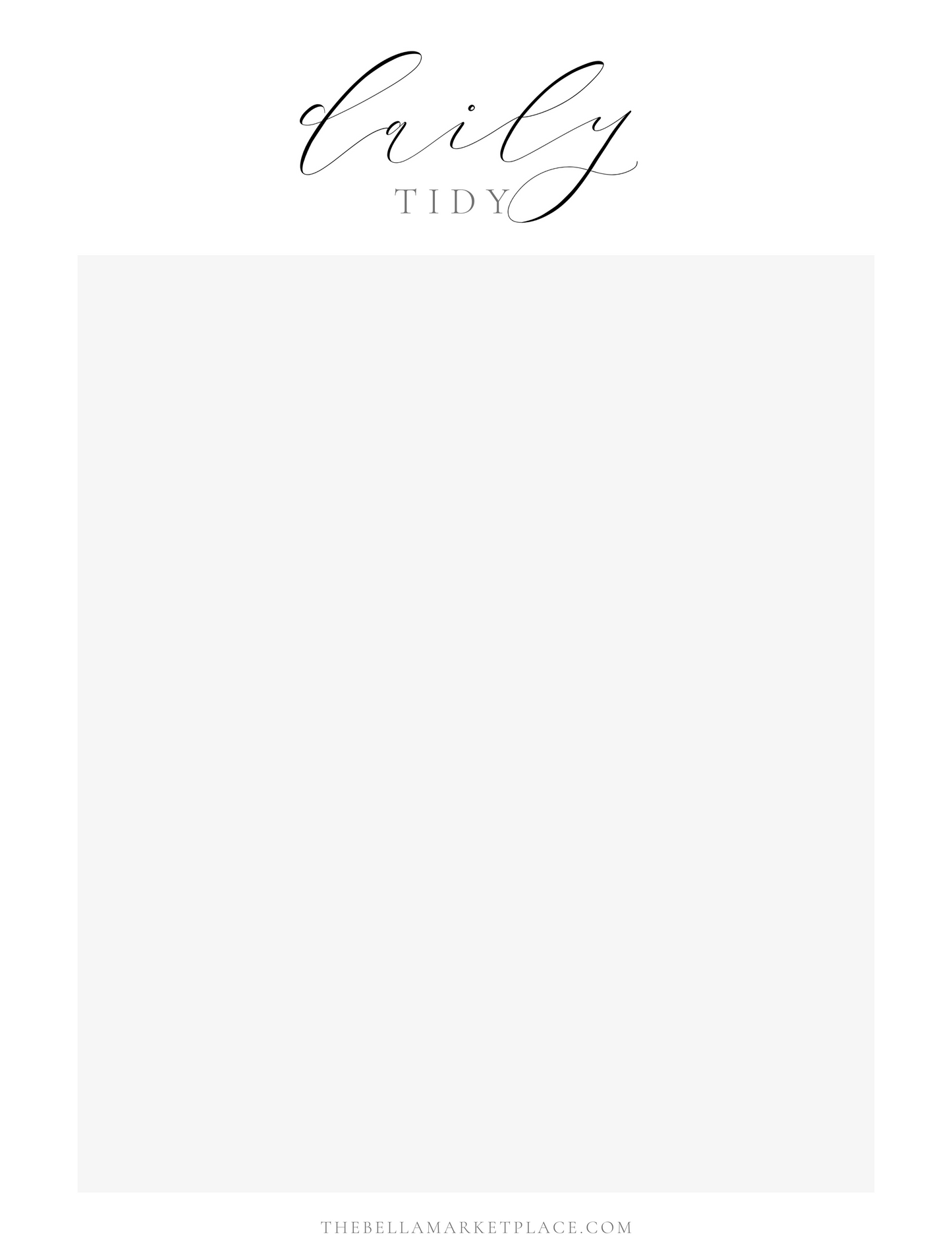 Daily Tidy List (blank) | digital download