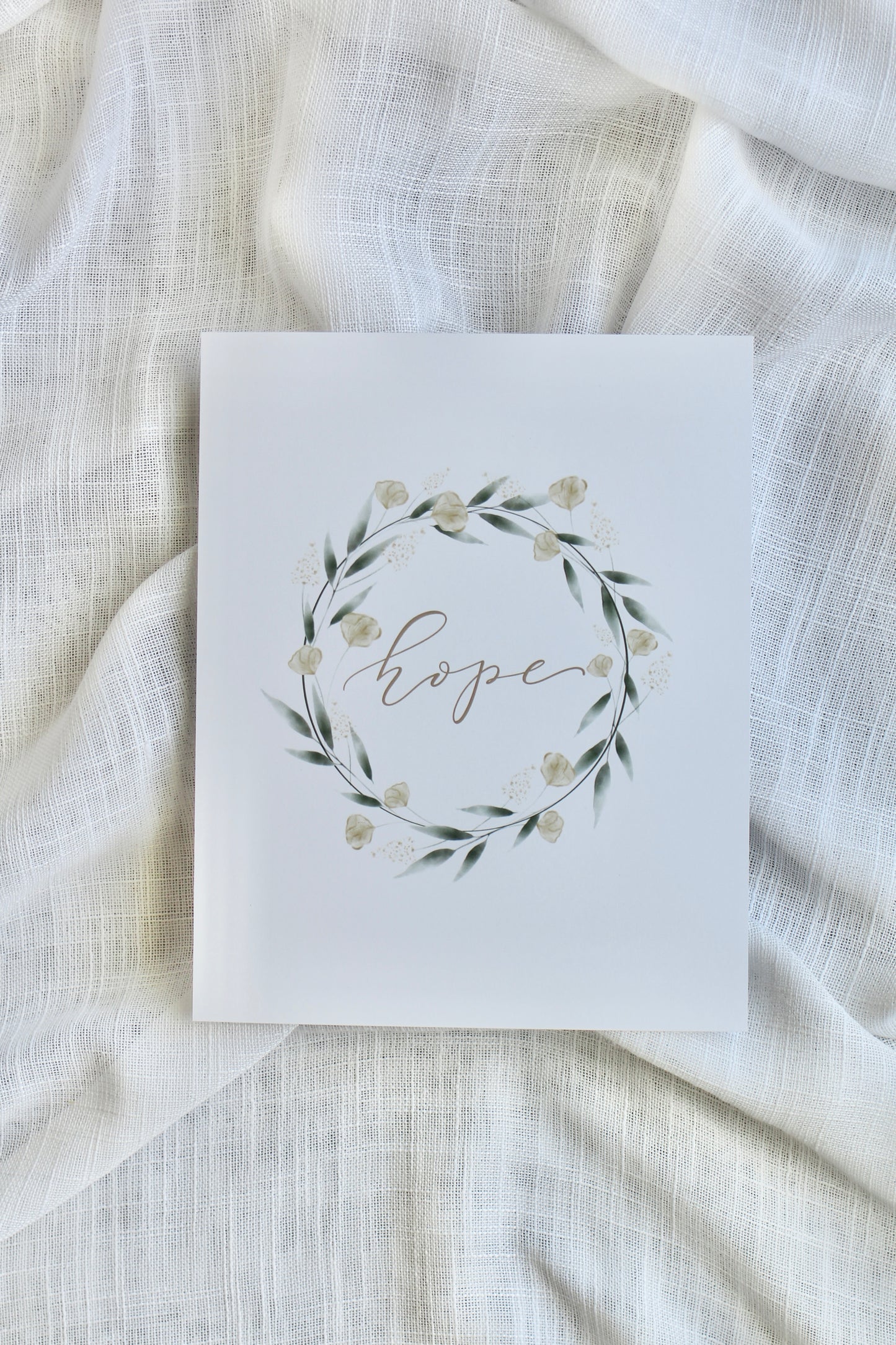 watercolor wreath print  |  "hope"
