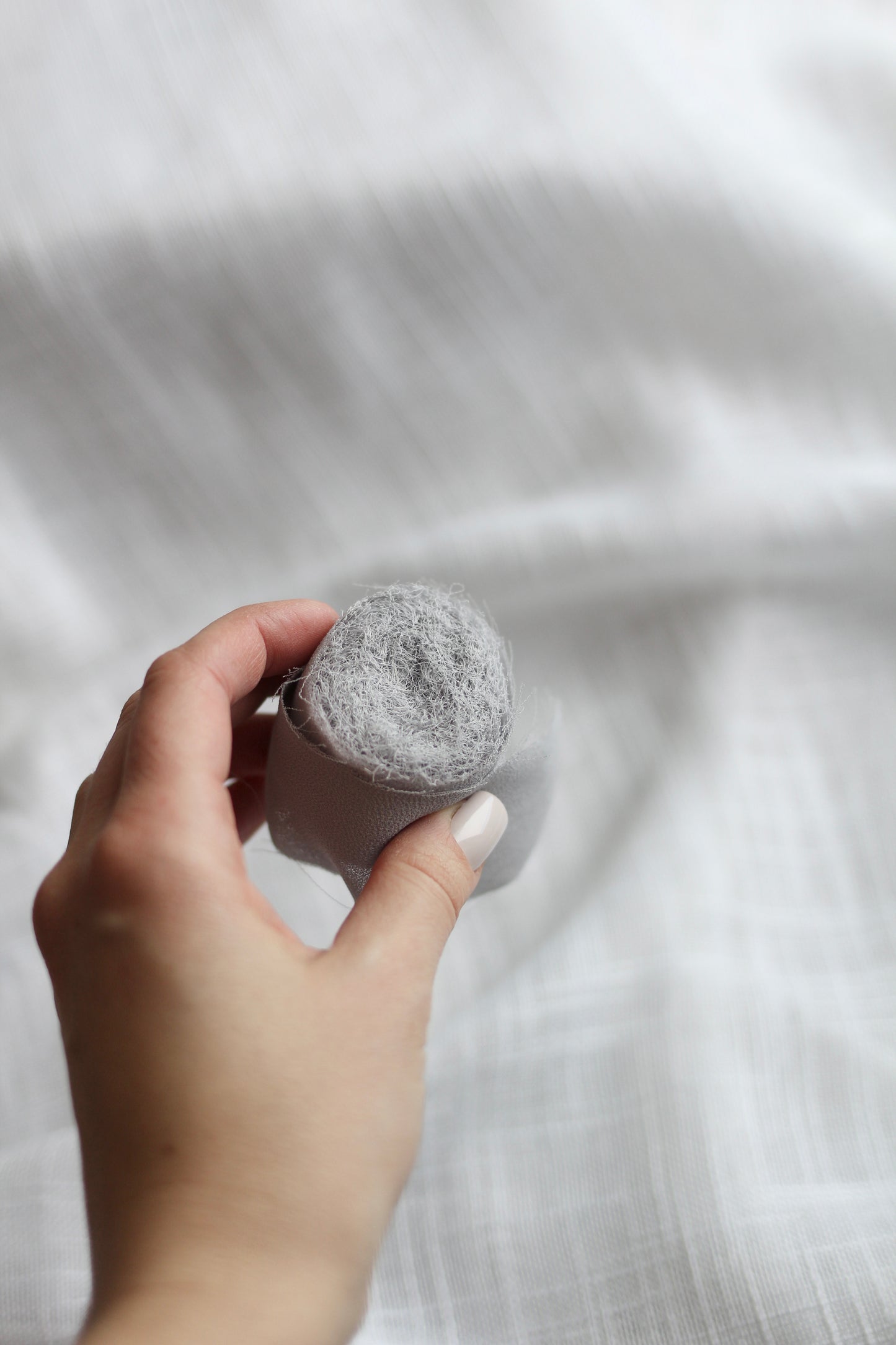 chiffon ribbon | silver gray