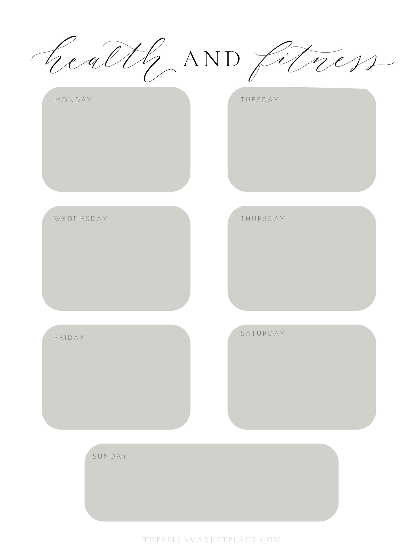 Health + Fitness Tracker (blank) | digital download