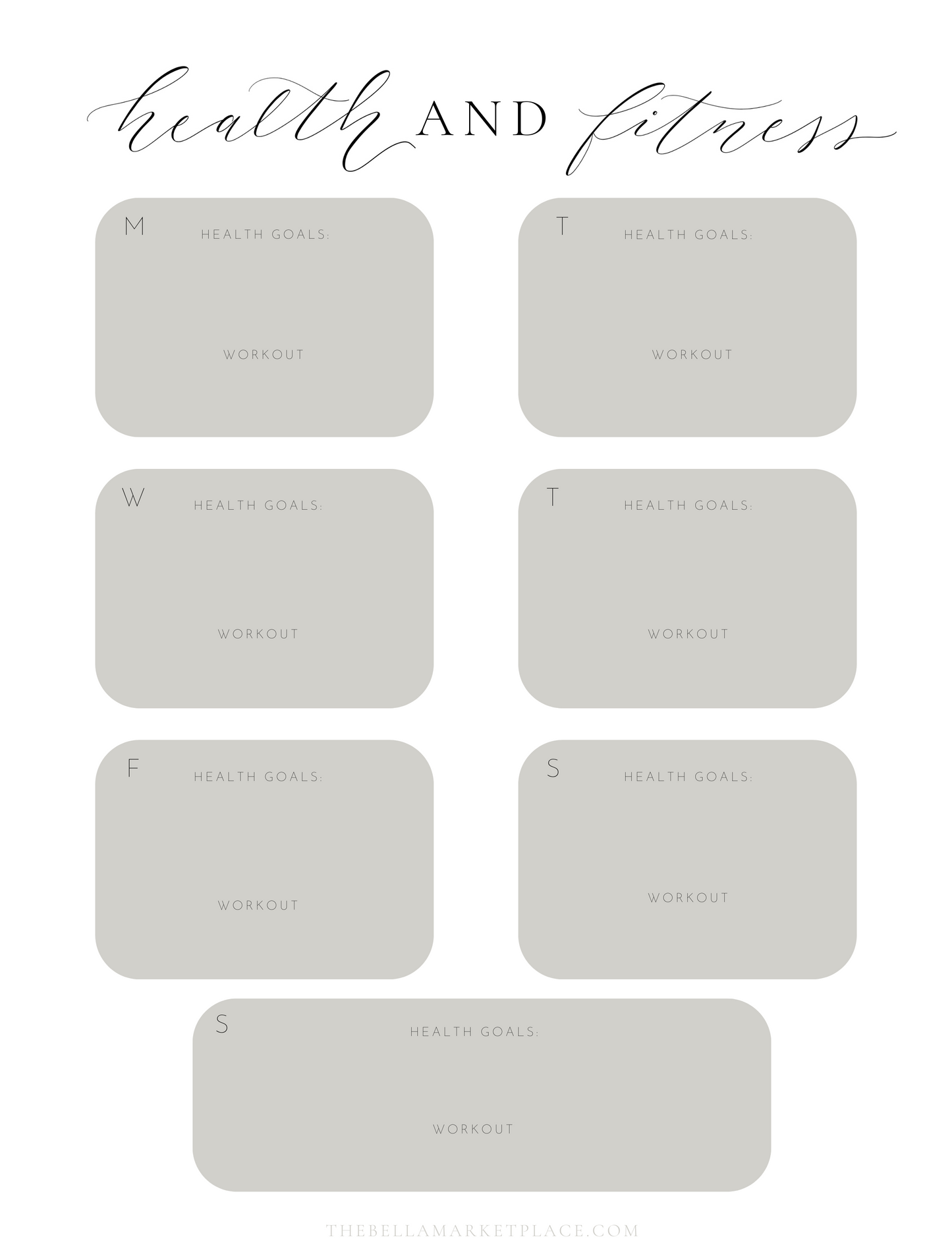 Health + Fitness Tracker | digital download