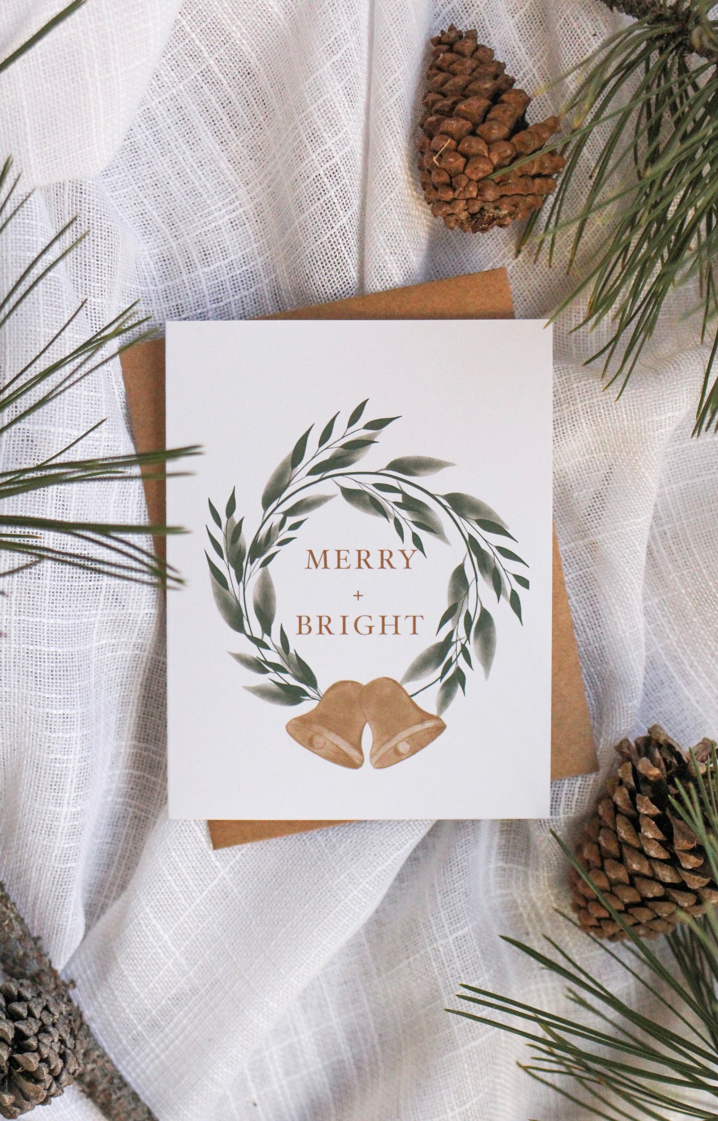 "Merry + Bright" | Earthy Christmas Cards
