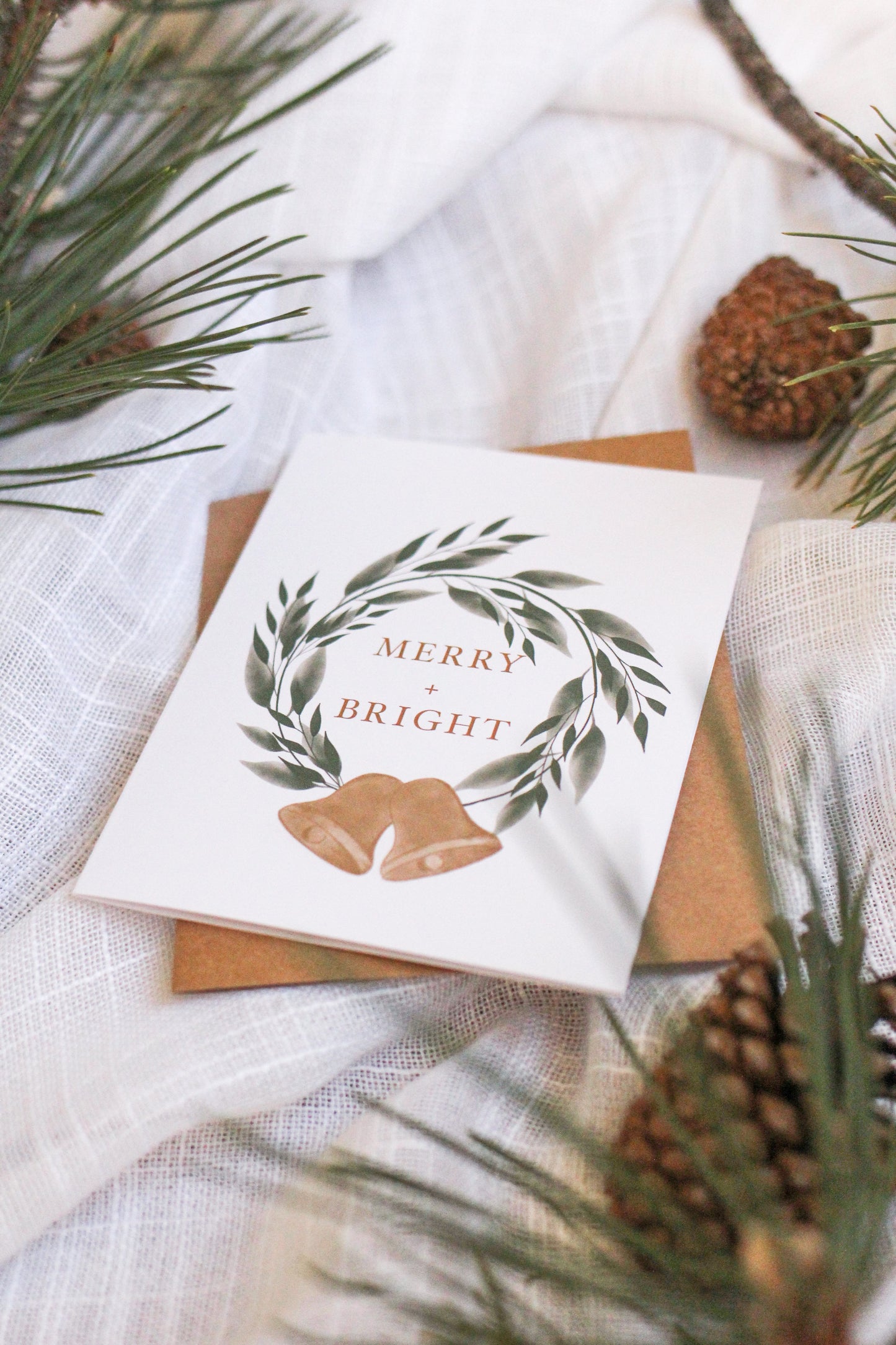 "Merry + Bright" | Earthy Christmas Cards