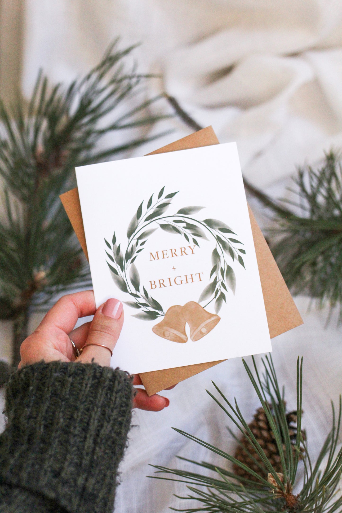 "Merry + Bright" | Earthy Christmas Cards