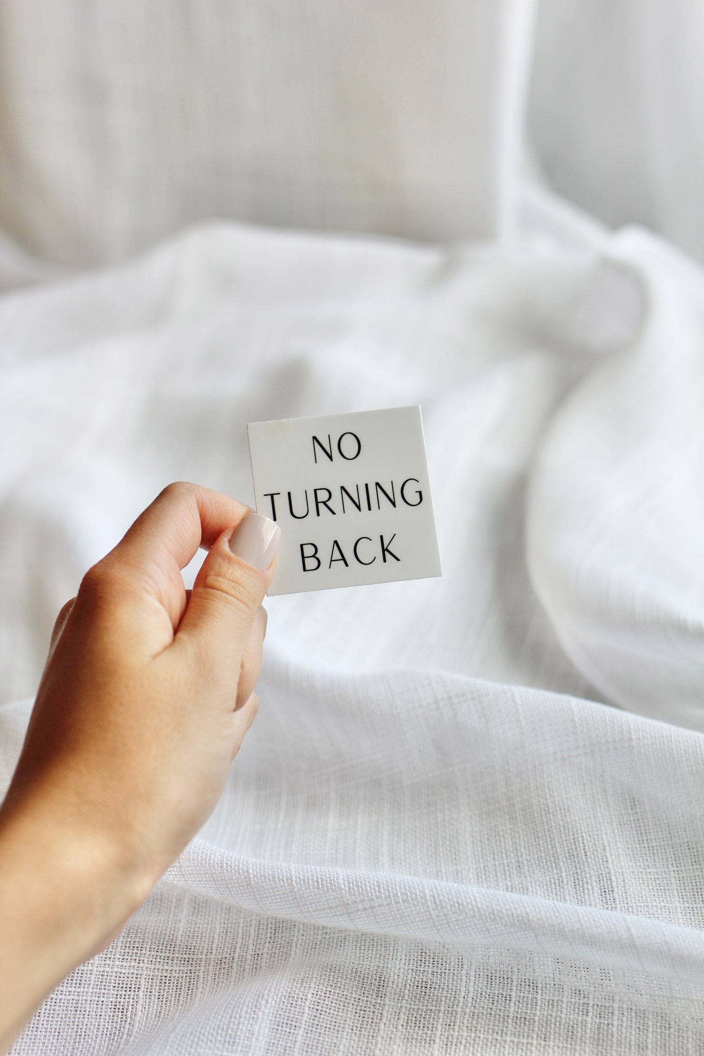 "no turning back" | square sticker