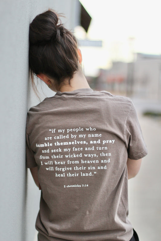 "revival begins with prayer" | washed tee