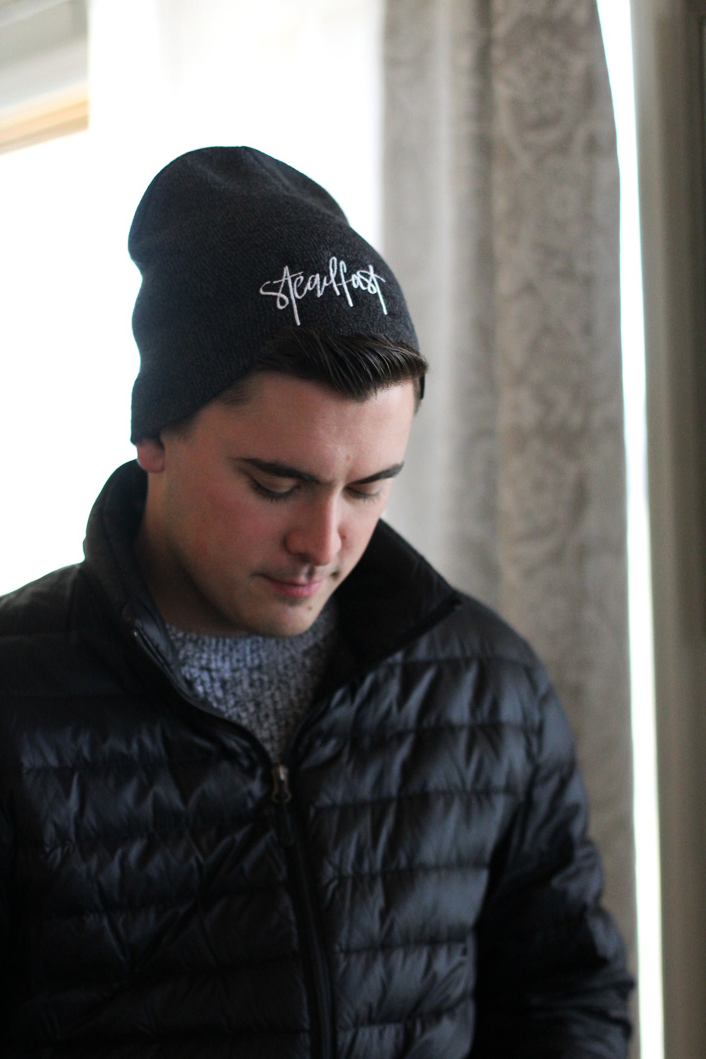 "Steadfast" embroidered beanie