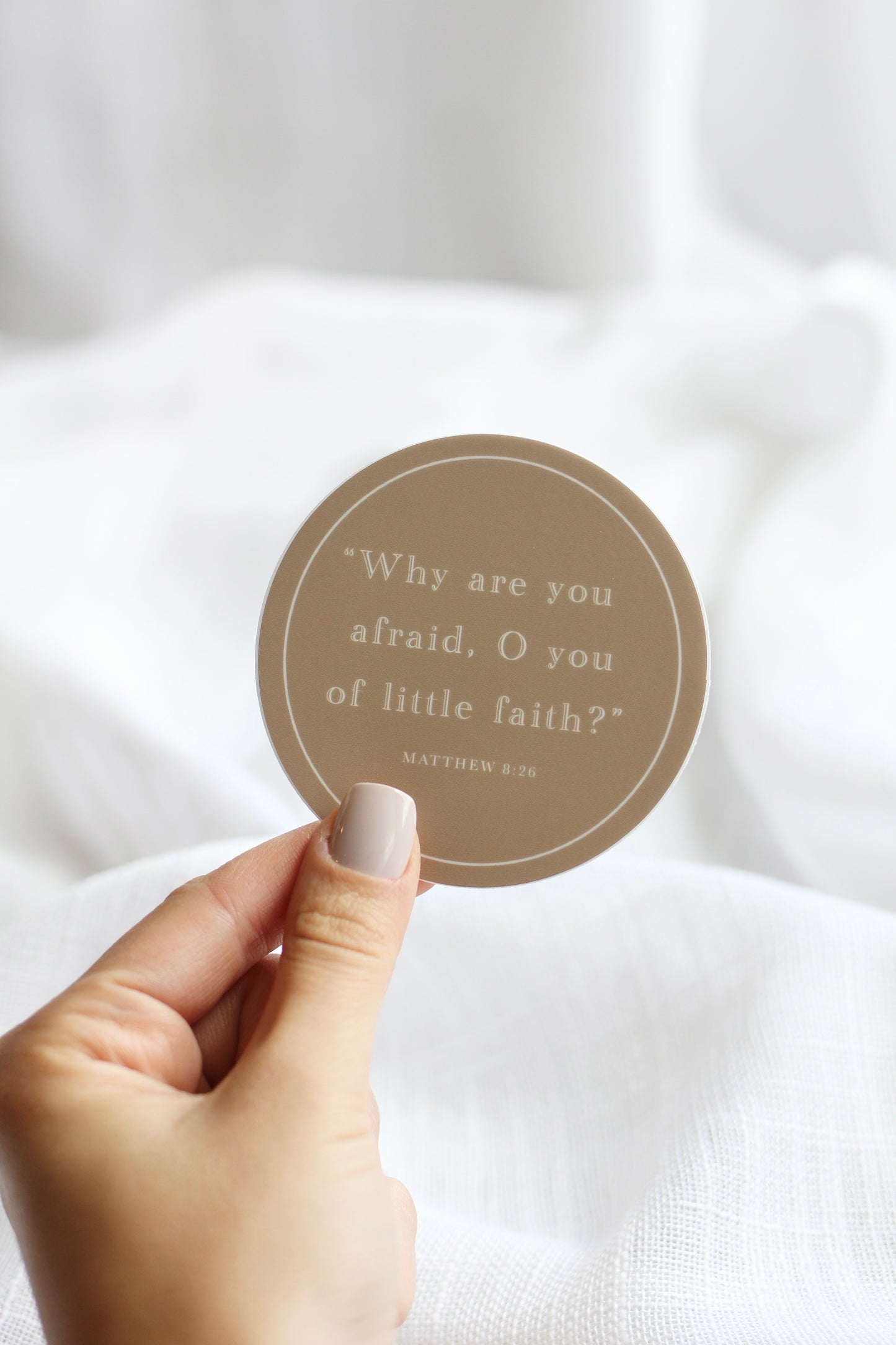 matthew 8:26  |  round sticker
