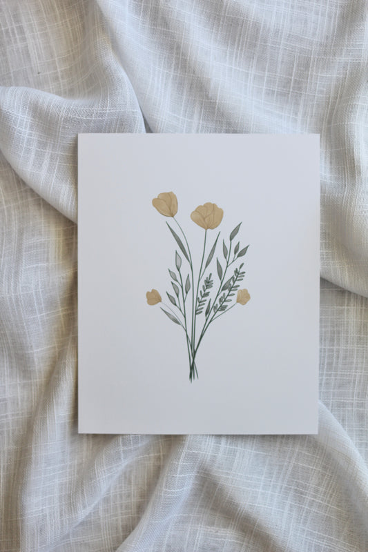 watercolor floral bouquet  |  8x10" print