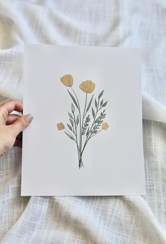watercolor floral bouquet  |  8x10" print