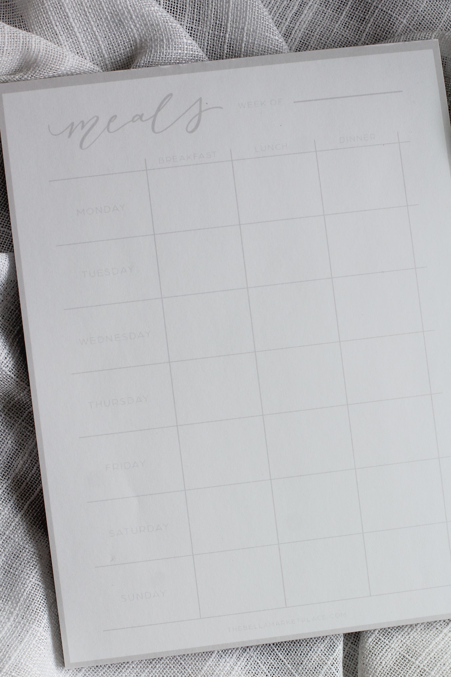 Blush Minimalist Menu Planner
