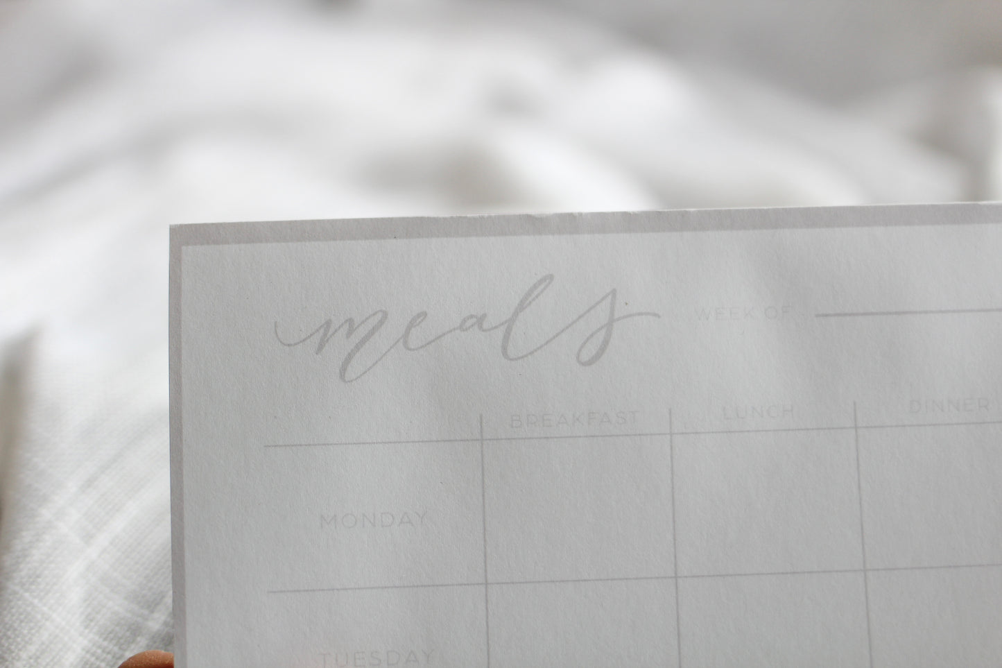 Blush Minimalist Menu Planner