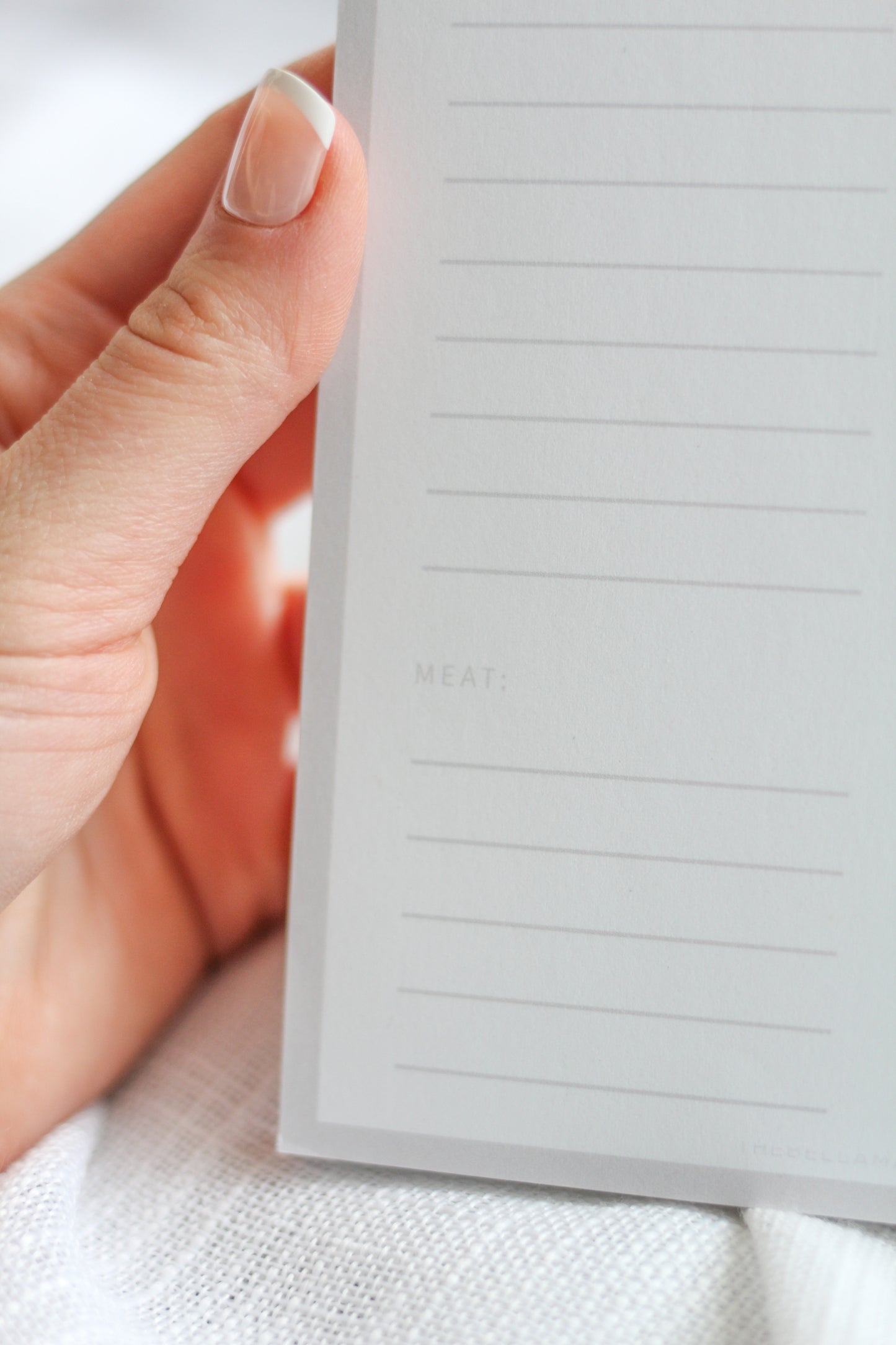 Blush Minimalist Grocery List