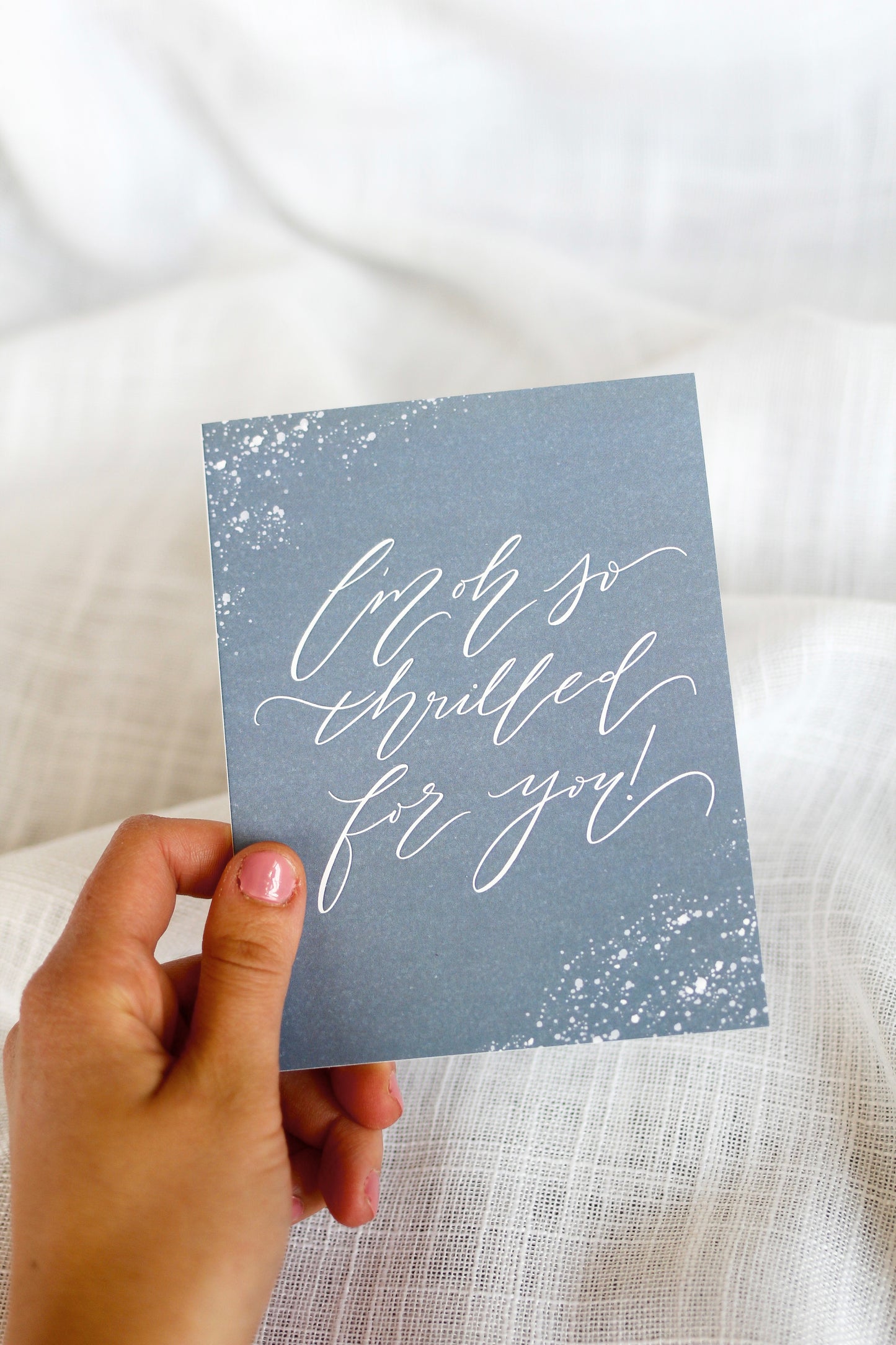 Assorted Congratulatory Card Set | Elegant Speckled Blue Stationery