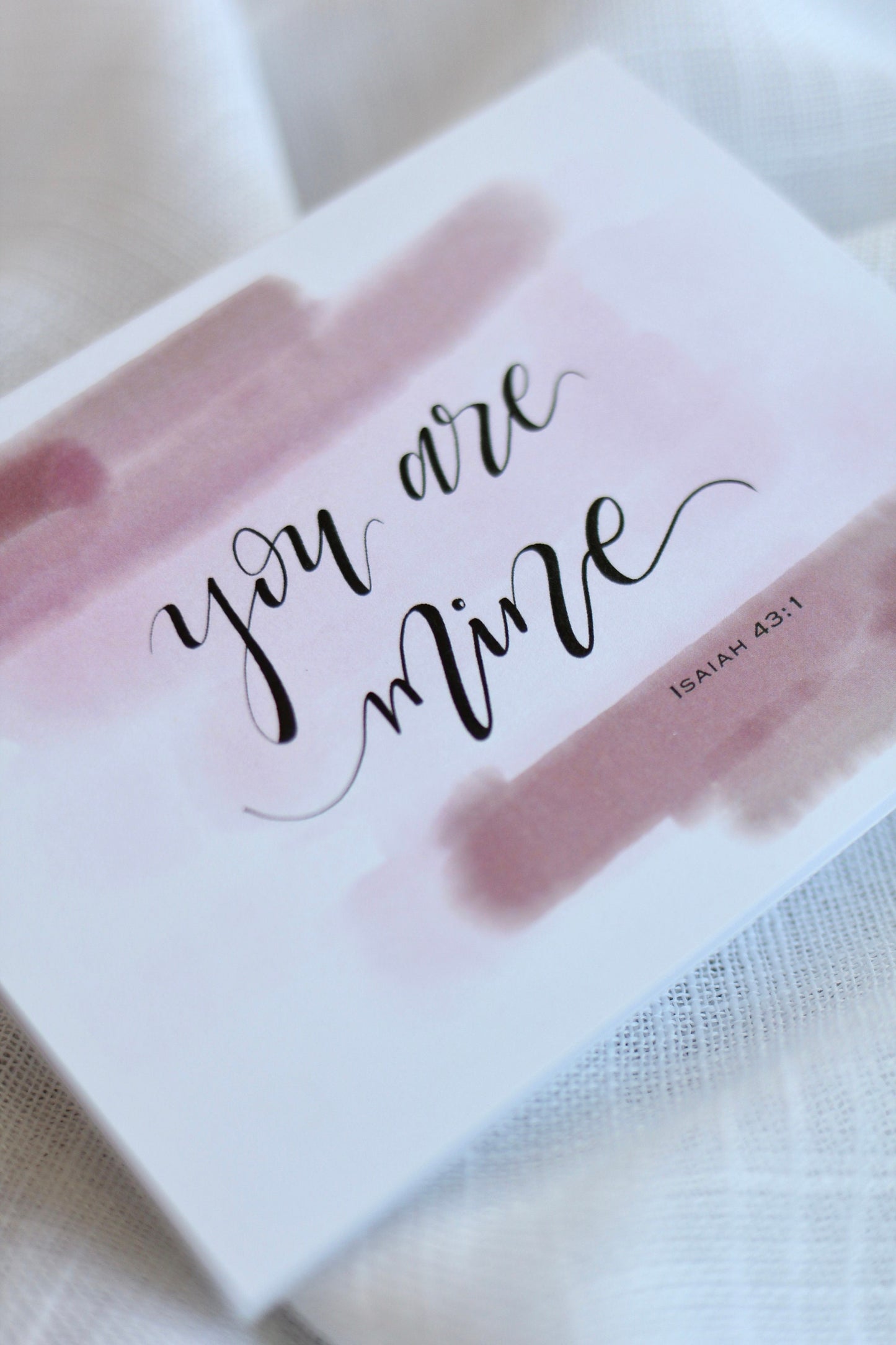 Scripture Valentine's Cards || "you are mine" Isaiah 43:1 || Elegant Hand Lettered Stationery Set | 10-pack w/ envelopes