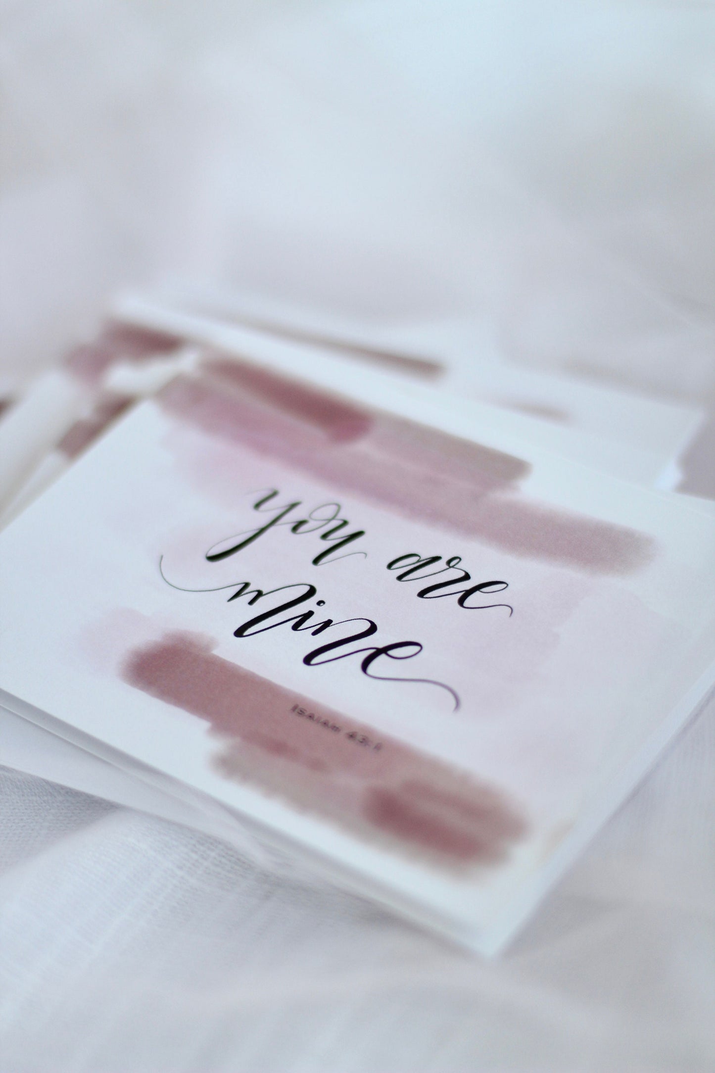 Scripture Valentine's Cards || "you are mine" Isaiah 43:1 || Elegant Hand Lettered Stationery Set | 10-pack w/ envelopes