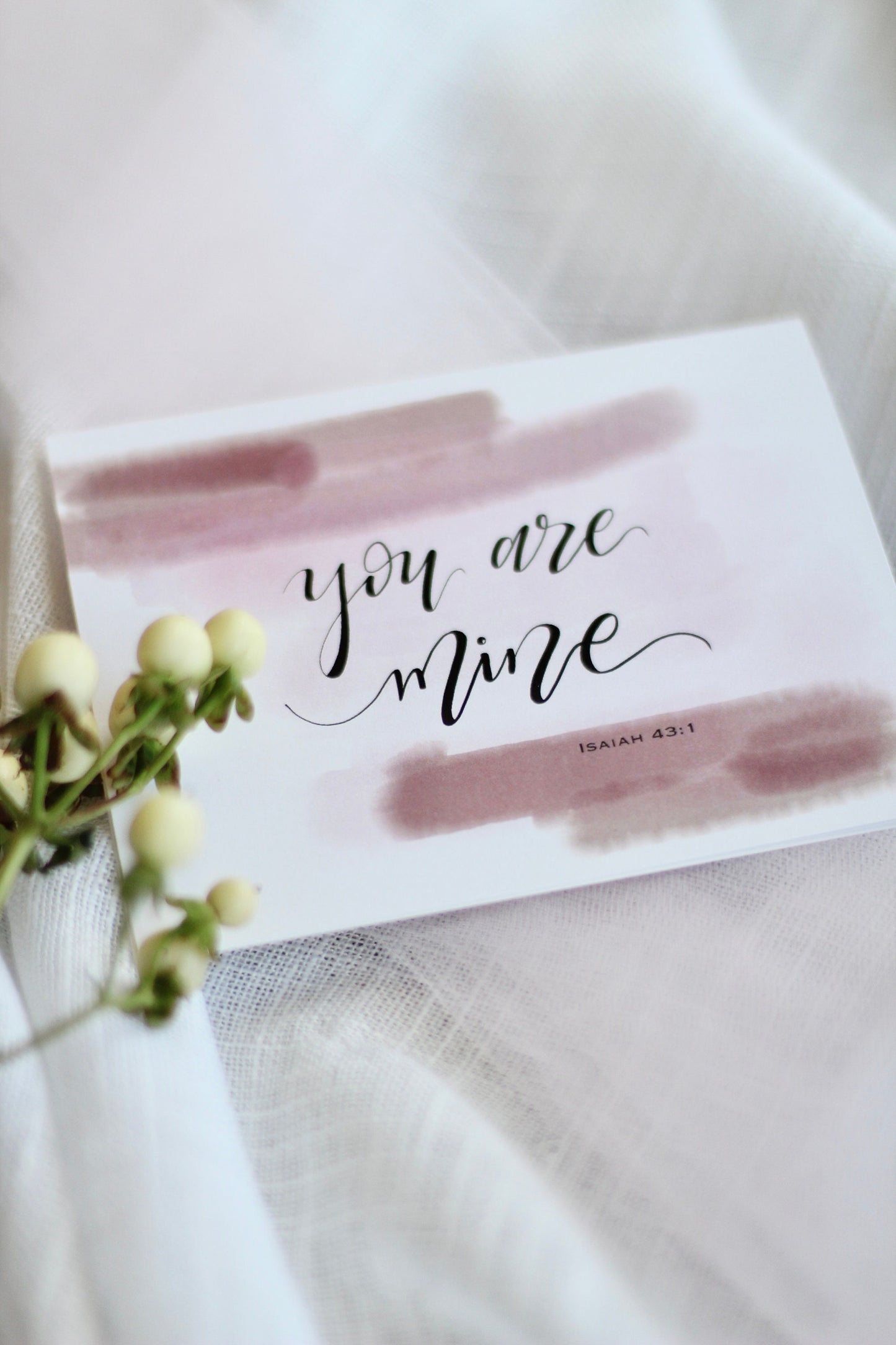 Scripture Valentine's Cards || "you are mine" Isaiah 43:1 || Elegant Hand Lettered Stationery Set | 10-pack w/ envelopes
