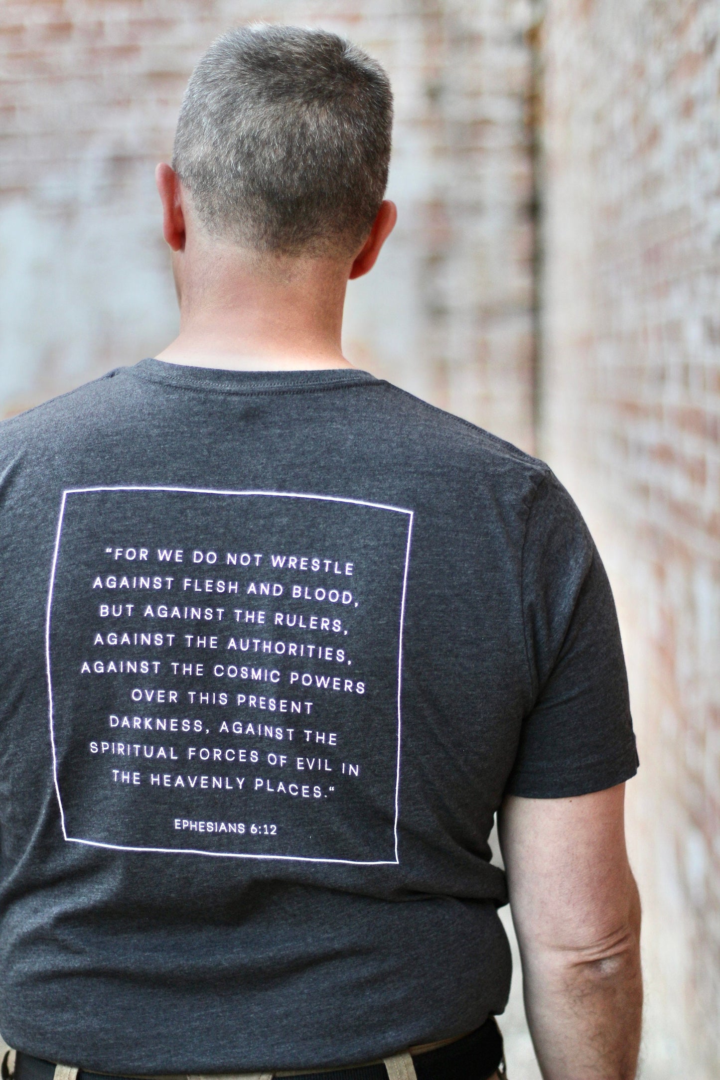 Ephesians 6:12 |  KNOW YOUR BATTLEFIELD t-shirts | Dark grey heather | Unisex