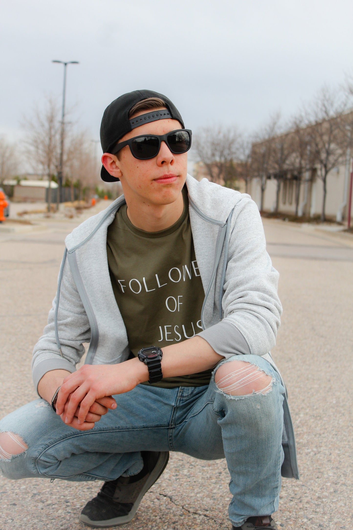 FOLLOWER OF JESUS - Army Green Unisex T-shirt