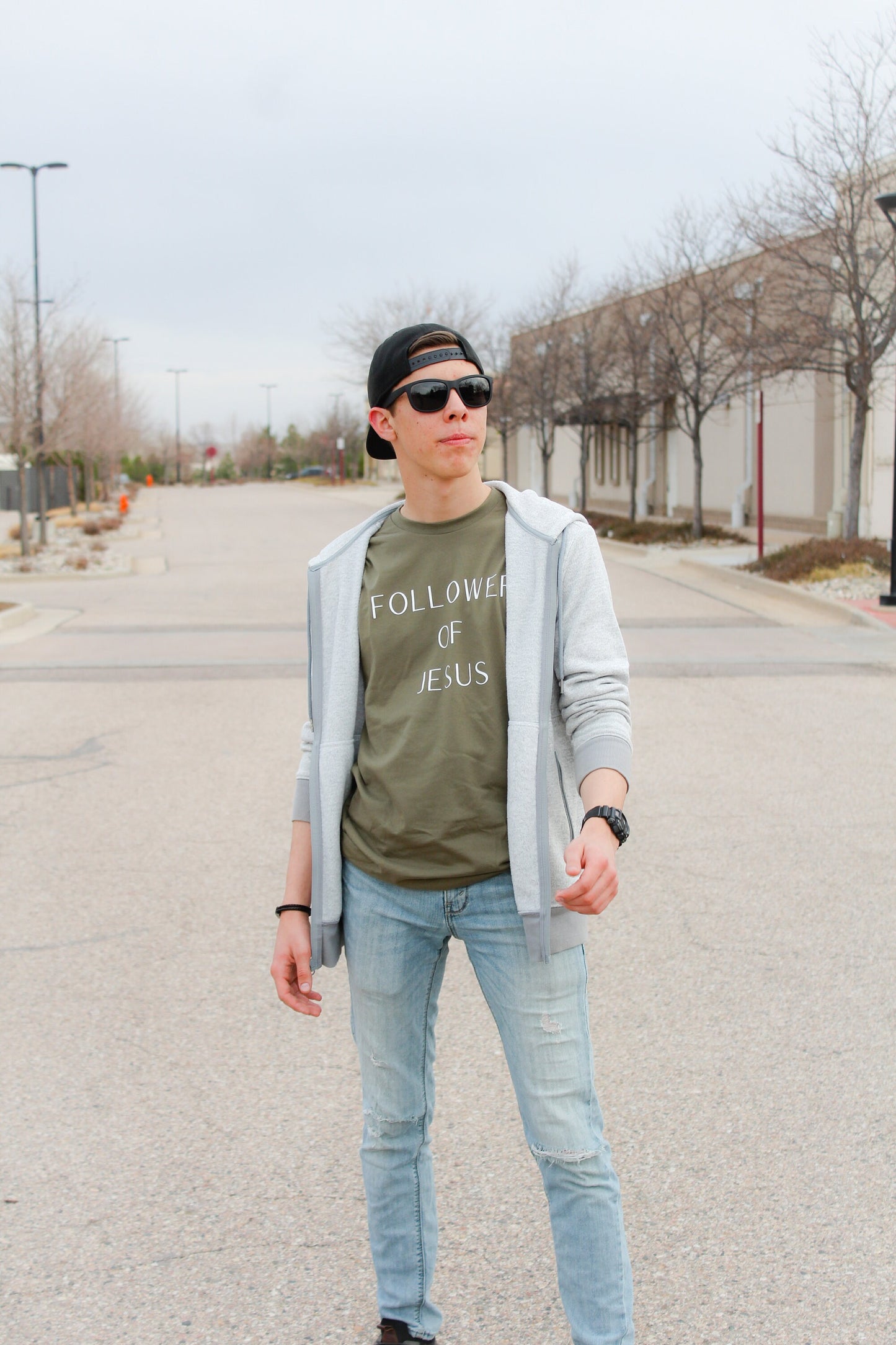 FOLLOWER OF JESUS - Army Green Unisex T-shirt