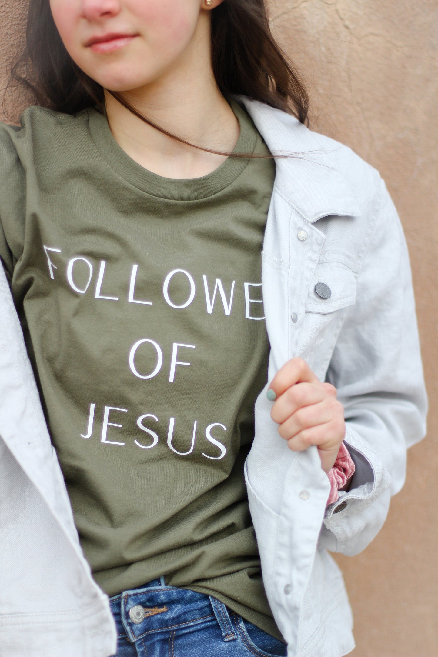 FOLLOWER OF JESUS - Army Green Unisex T-shirt