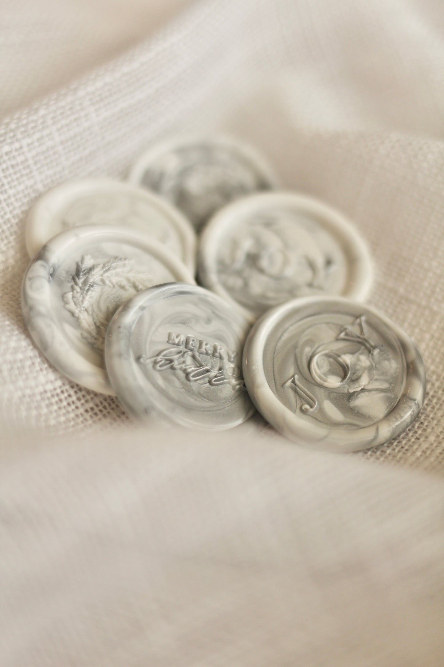 Marbled Silver + White Wax Seals