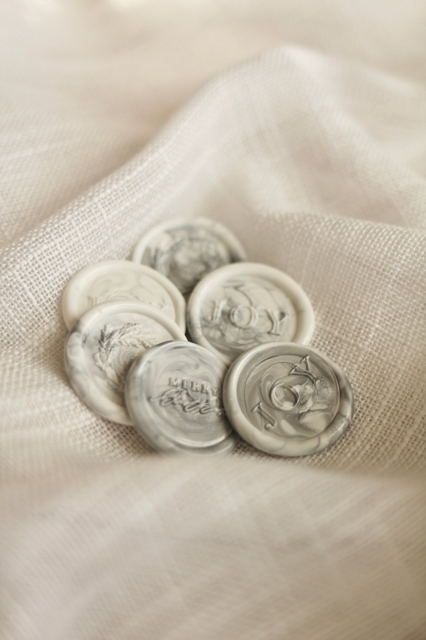 Marbled Silver + White Wax Seals