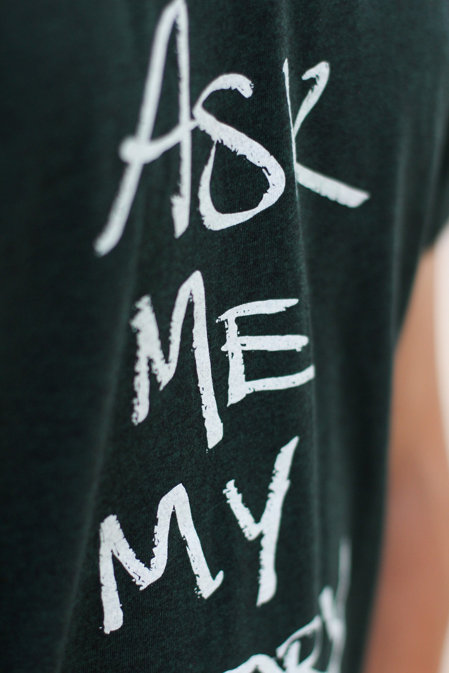 "ASK ME MY STORY" | Unisex Tee | Deep Heather Green