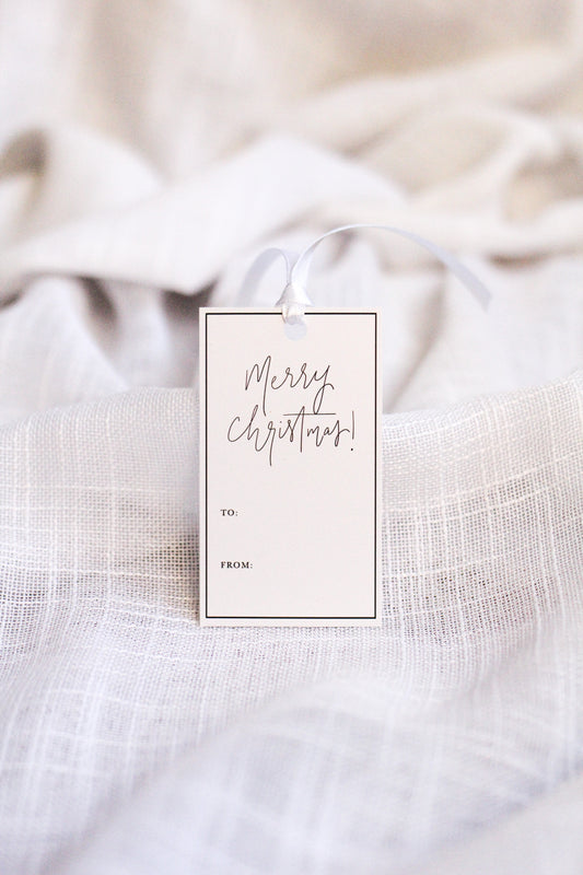 Black + White Christmas Gift Tags