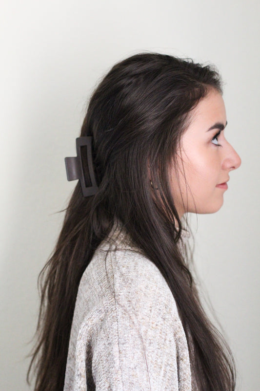 Square Claw Clip | dark brown