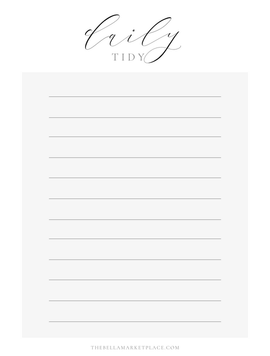 Daily Tidy List (lined) | digital download