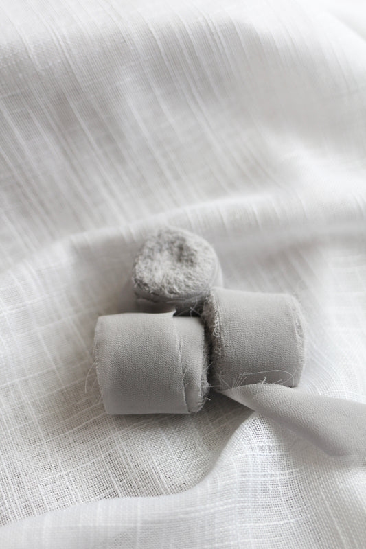 chiffon ribbon | silver gray