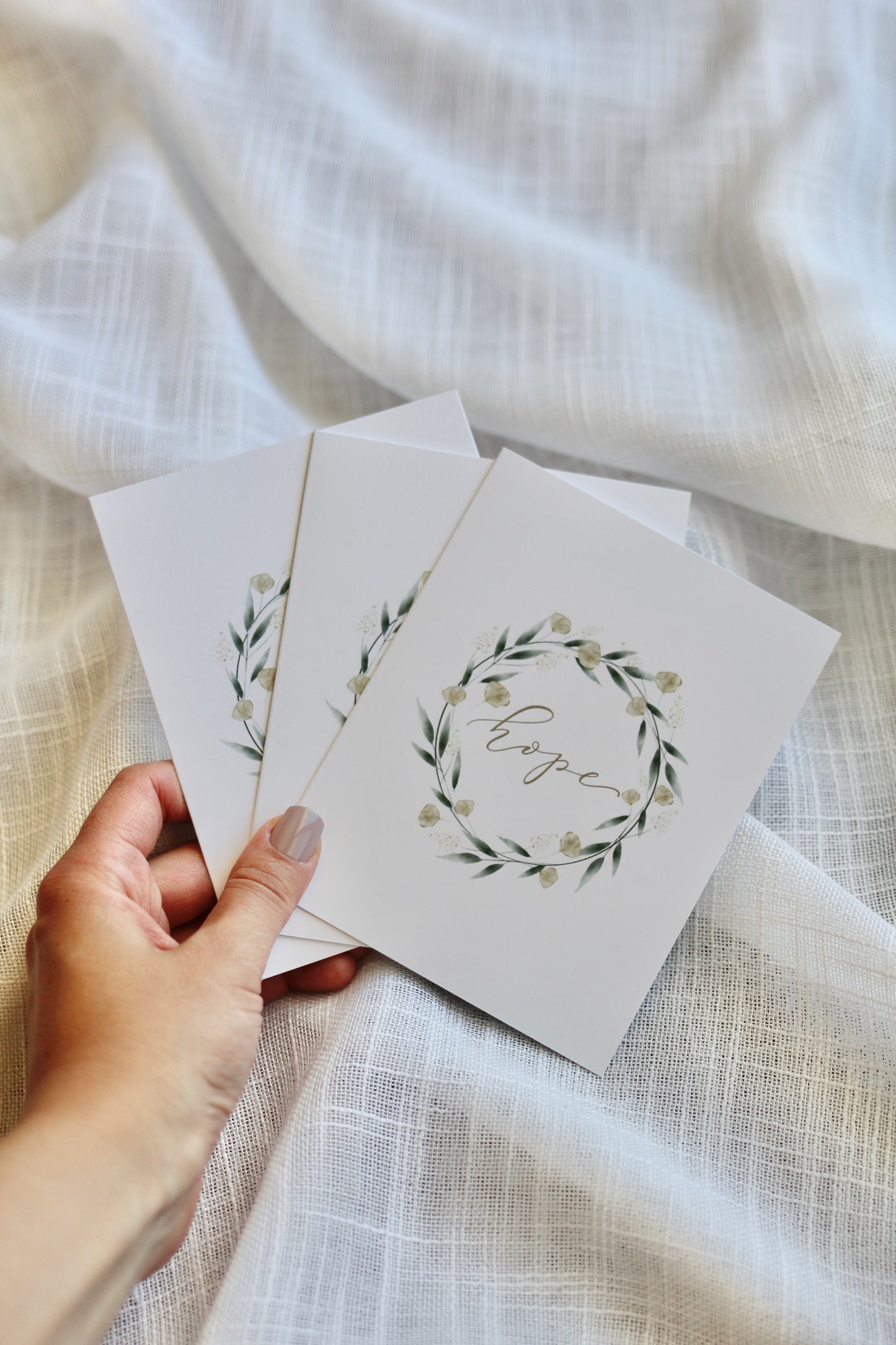 "hope" floral wreath  |  set of notecards