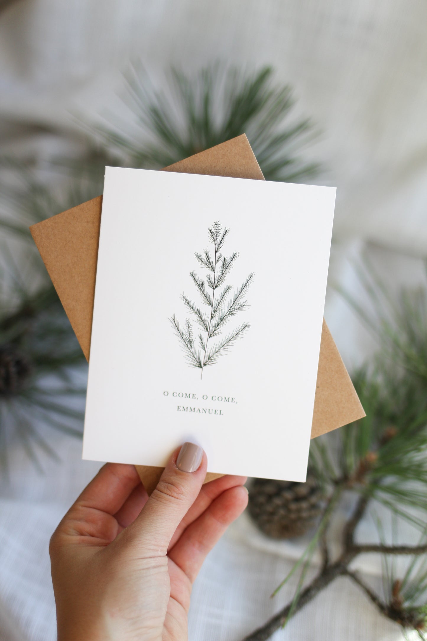 "o come, o come, Emmanuel" | pine Christmas cards