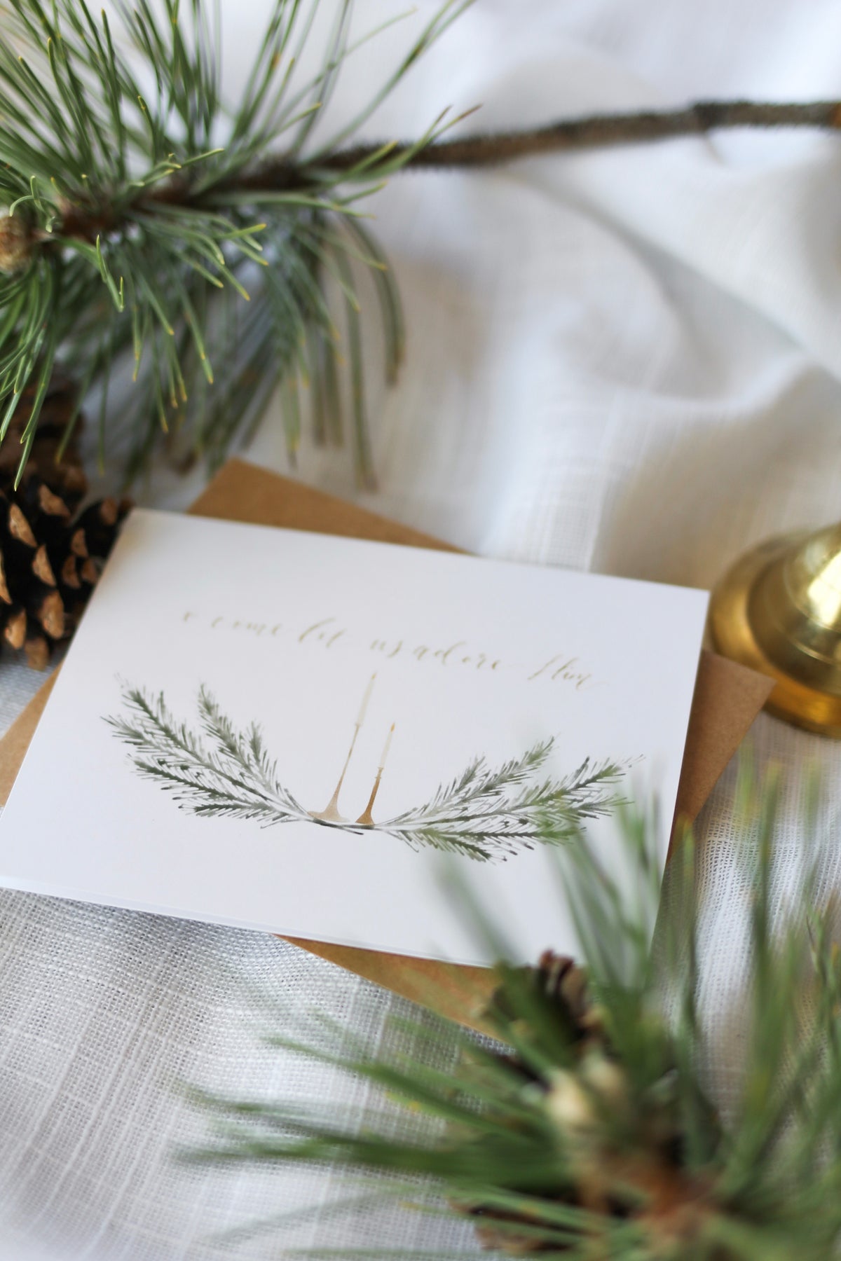 "o come let us adore Him" | elegant Christmas cards