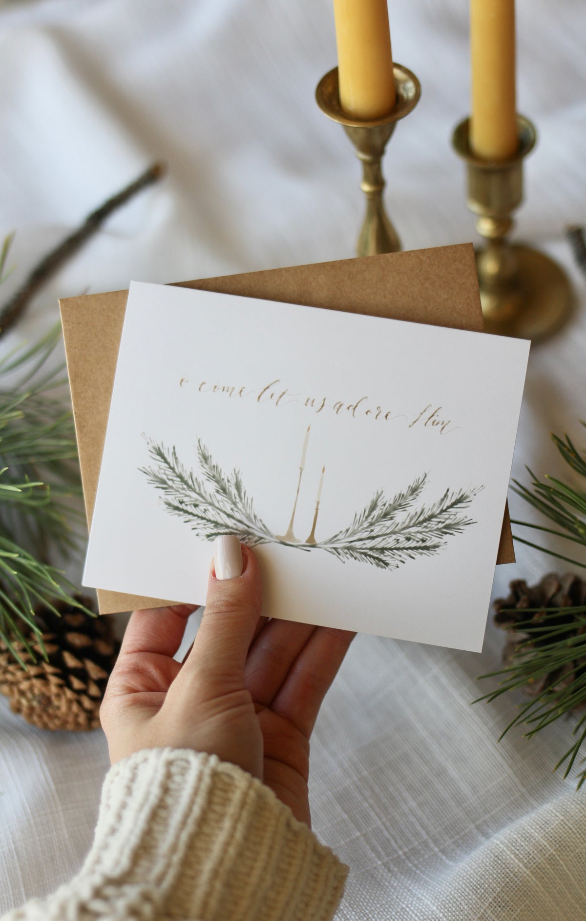 "o come let us adore Him" | elegant Christmas cards