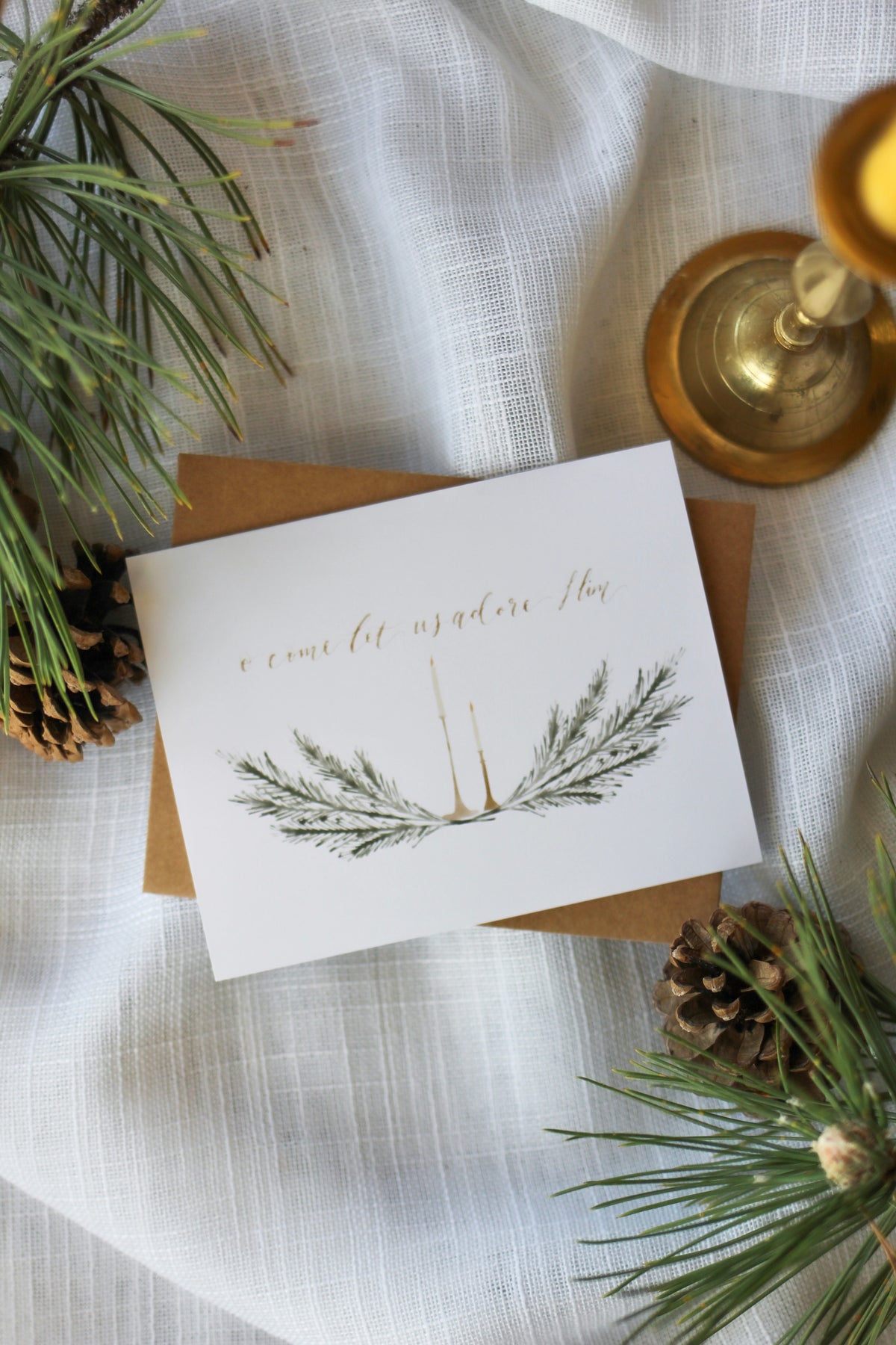 "o come let us adore Him" | elegant Christmas cards