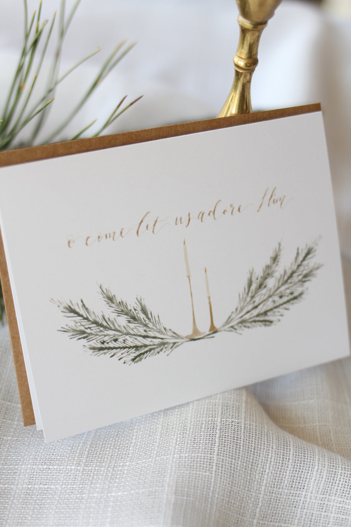 "o come let us adore Him" | elegant Christmas cards