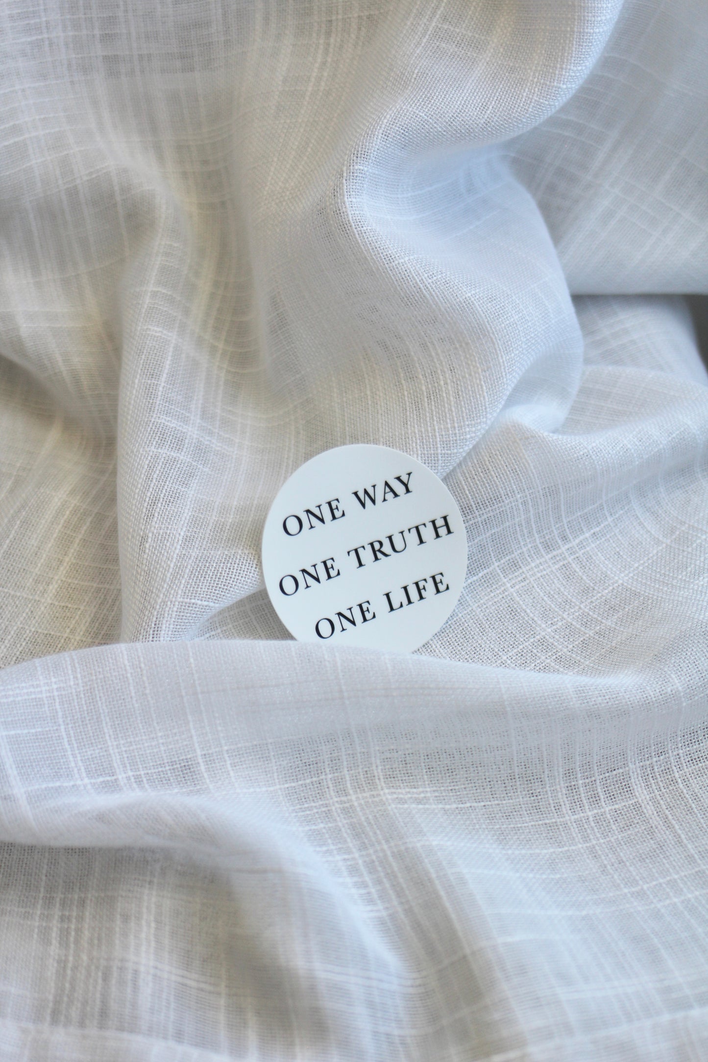 one way + truth + life | round sticker