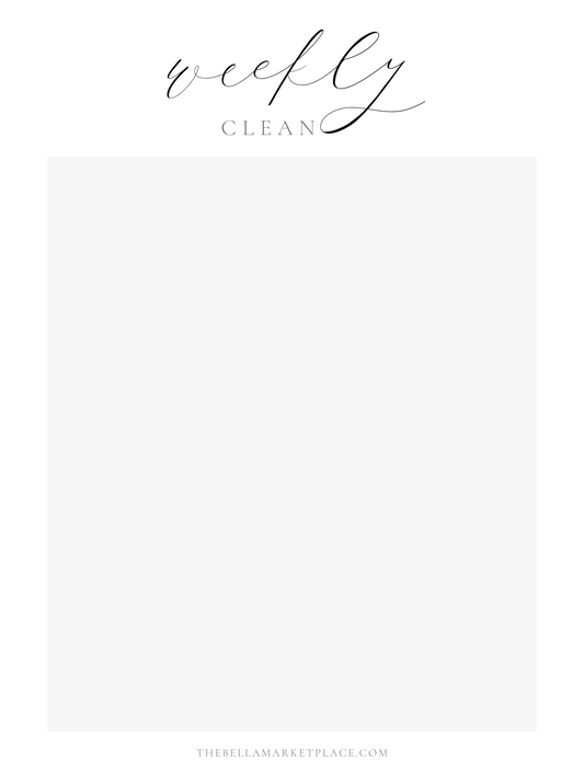 Weekly Cleaning List (blank) | digital download