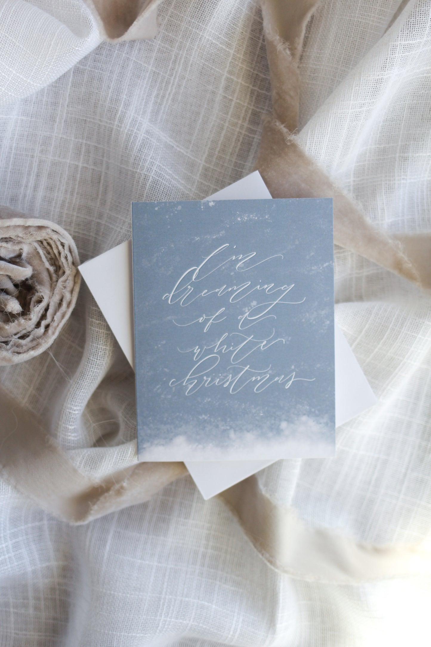 "white christmas" | elegant blue Christmas cards