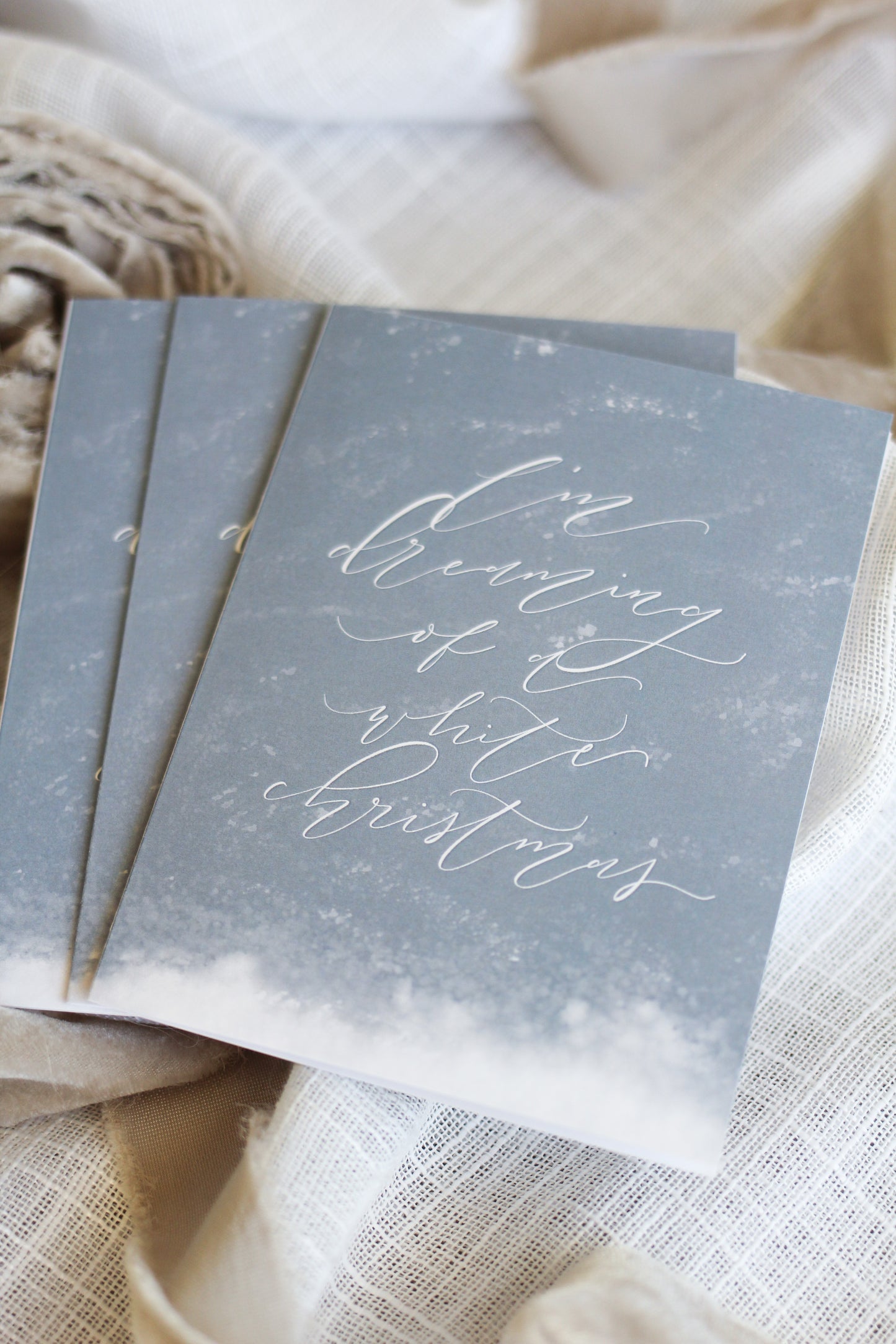 "white christmas" | elegant blue Christmas cards