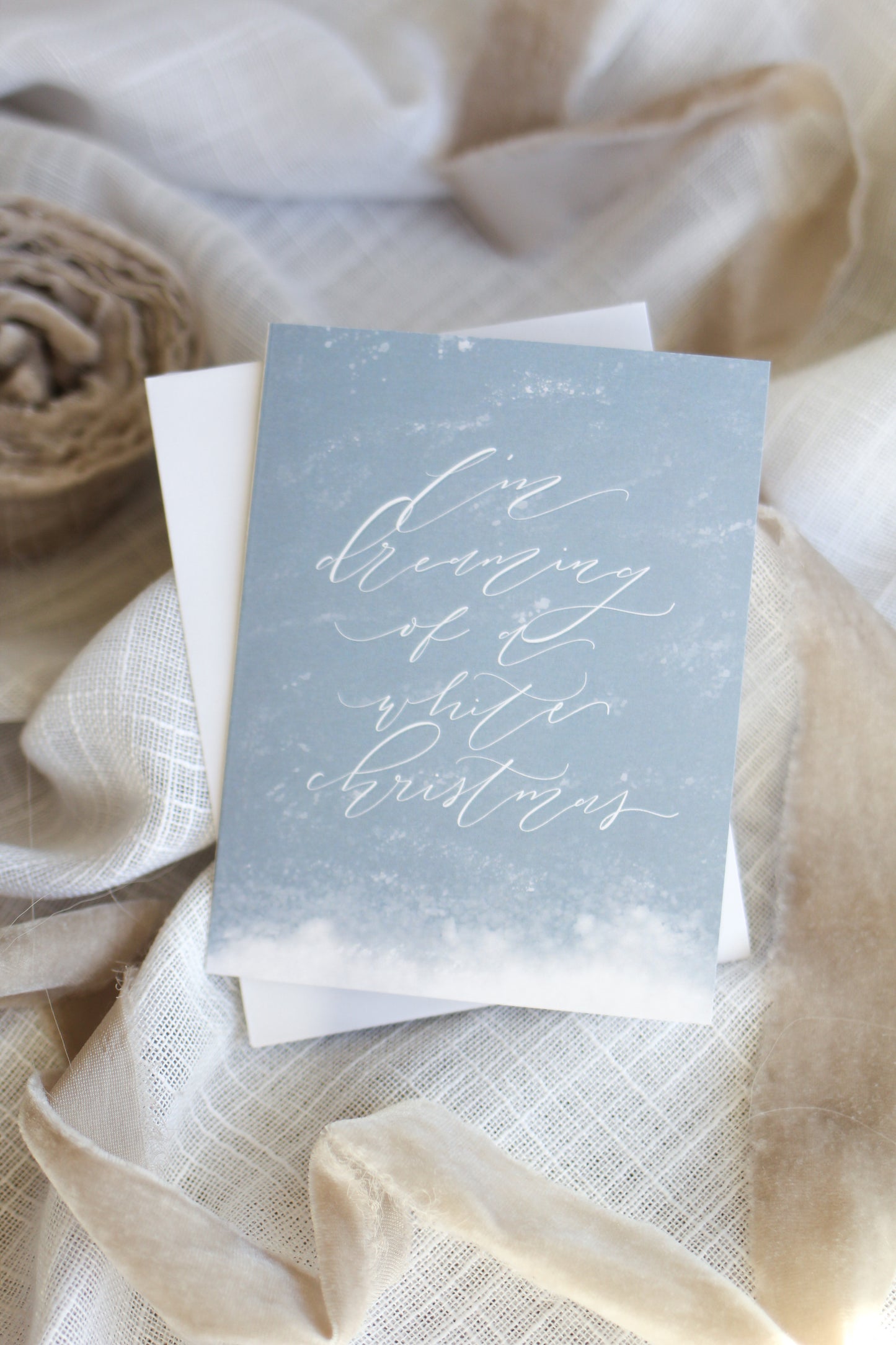 "white christmas" | elegant blue Christmas cards